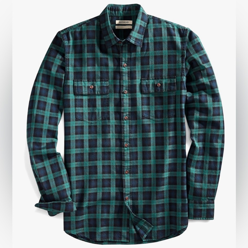 Goodthreads Men's Slim-Fit Long-Sleeve Plaid Twill Shirt‎ XL Classic 100% Cotton